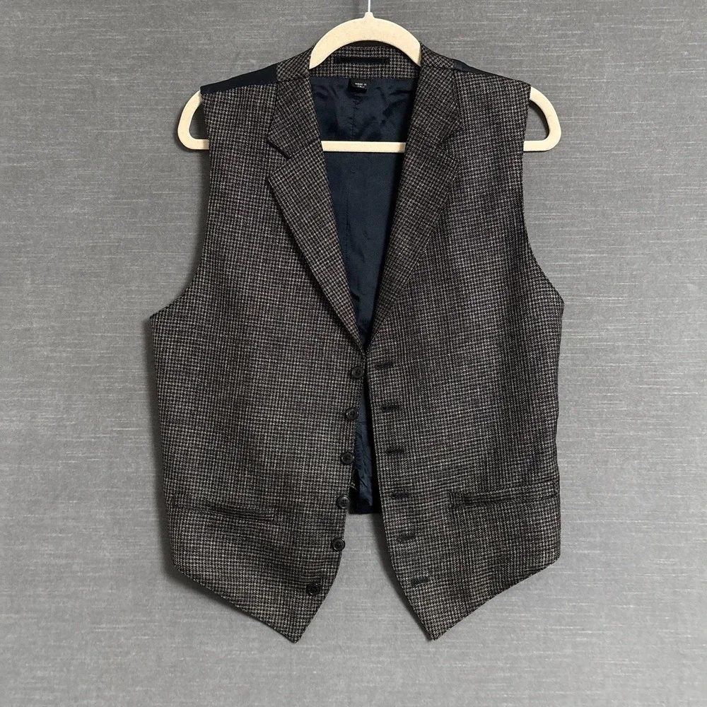 Viktor Rolf Monsieur Waistcoat Vest 38 (US) Italy Wool‎ Tan Check Casual Classic